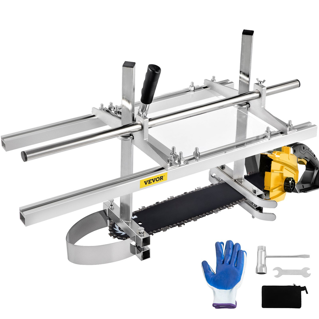 Chainsaw Mill Planking Milling 14" to 24" Guide Bar Wood Lumber Cutting Portable Sawmill Aluminum Steel Chainsaw Mill for Builders and Woodworker