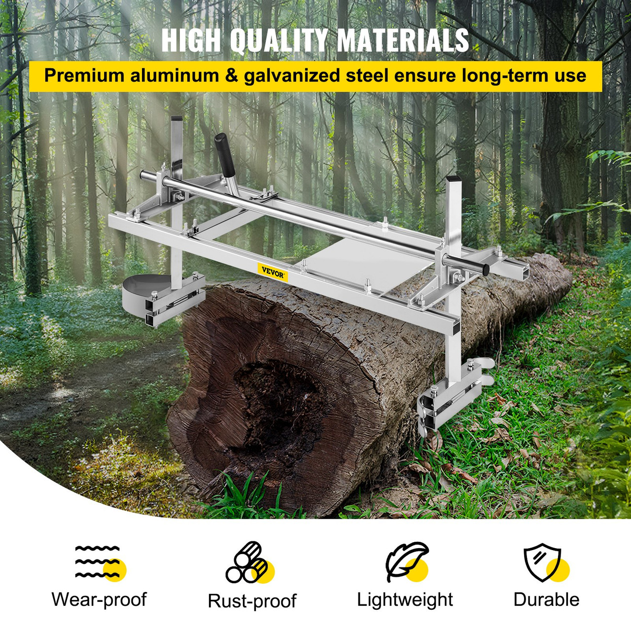 Chainsaw Mill Planking Milling 14" to 24" Guide Bar Wood Lumber Cutting Portable Sawmill Aluminum Steel Chainsaw Mill for Builders and Woodworker