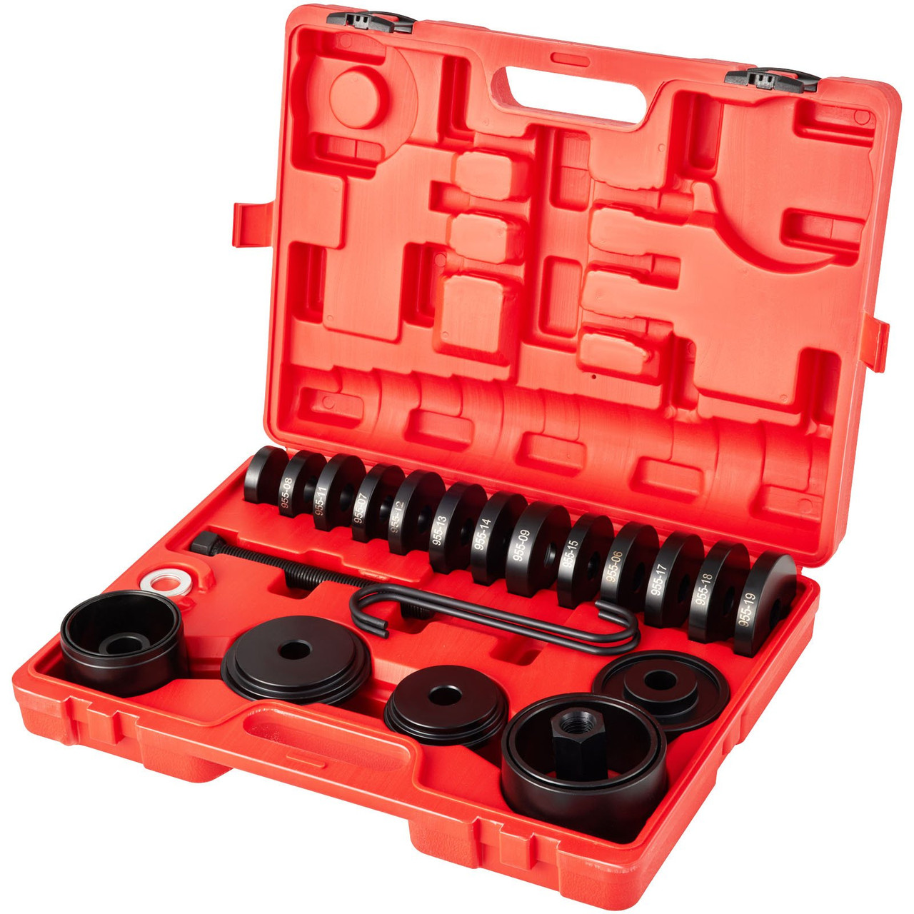 FWD Front Wheel Drive Bearing Adapters Puller, 25 PCS, 45# Steel Press Replacement Installer Removal Tools Kit, Wheel Bearing Puller Tool Works on Most FWD Cars & Light Trucks