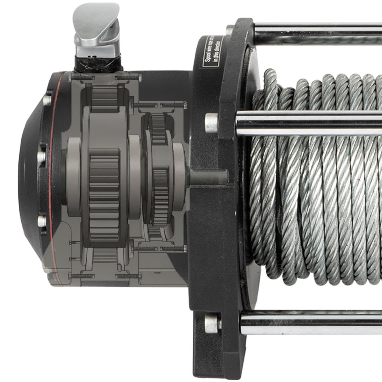 Industrial Hydraulic Winch 15,000lbs, Hydraulic Anchor Winch with 24m Strong Steel Cable, Hydraulic Drive Winch Adapter Kit, Utility Winch with Mechanical Lock for Tacoma Yukon Hummer, etc.
