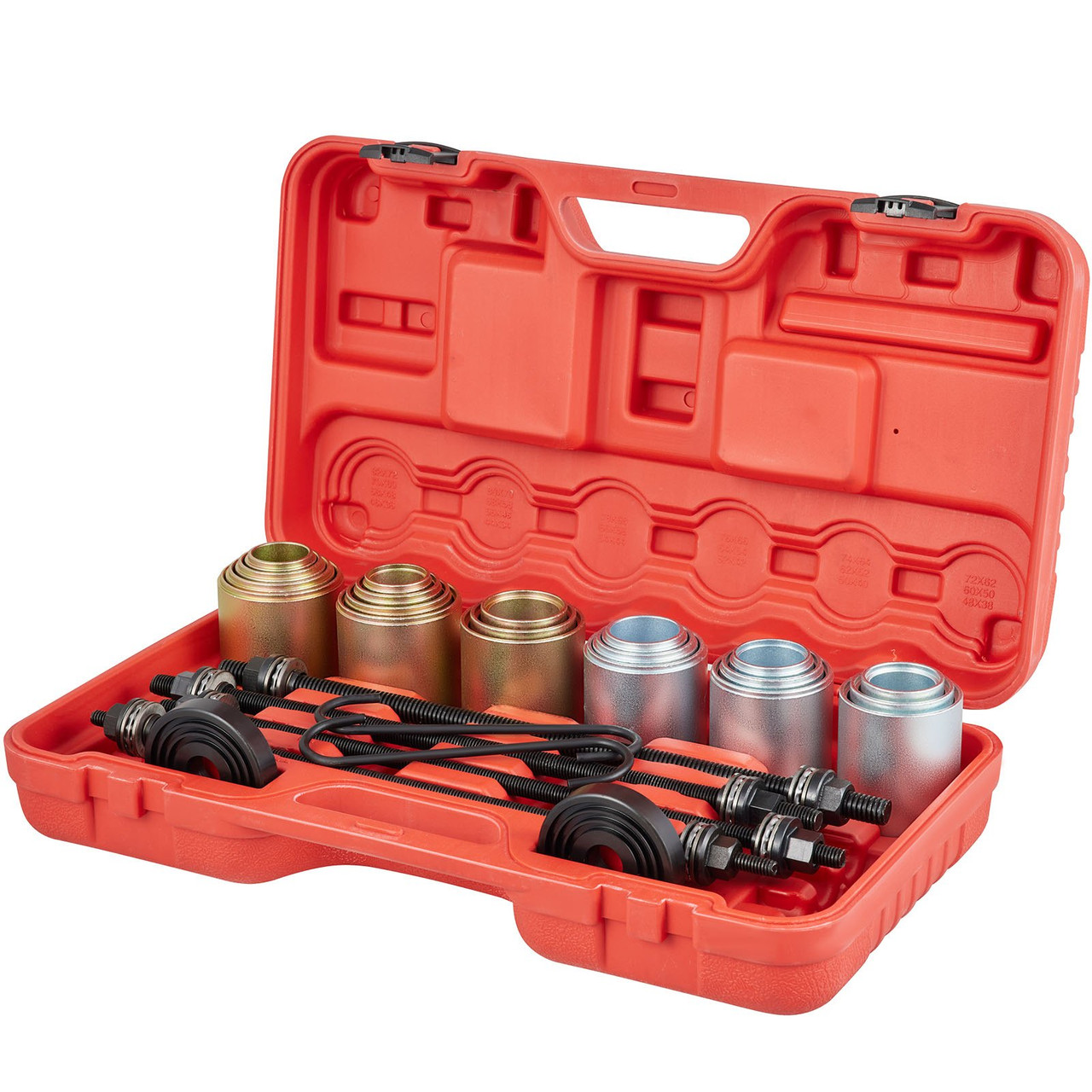 26 PCS Pull and Press Sleeve Kit, 45 # Steel Removal Installation Bushes Bearings Tool Kit, Bush Removal Insertion Sleeve Tool Set Works on Most Cars and LCV, HGV Engines