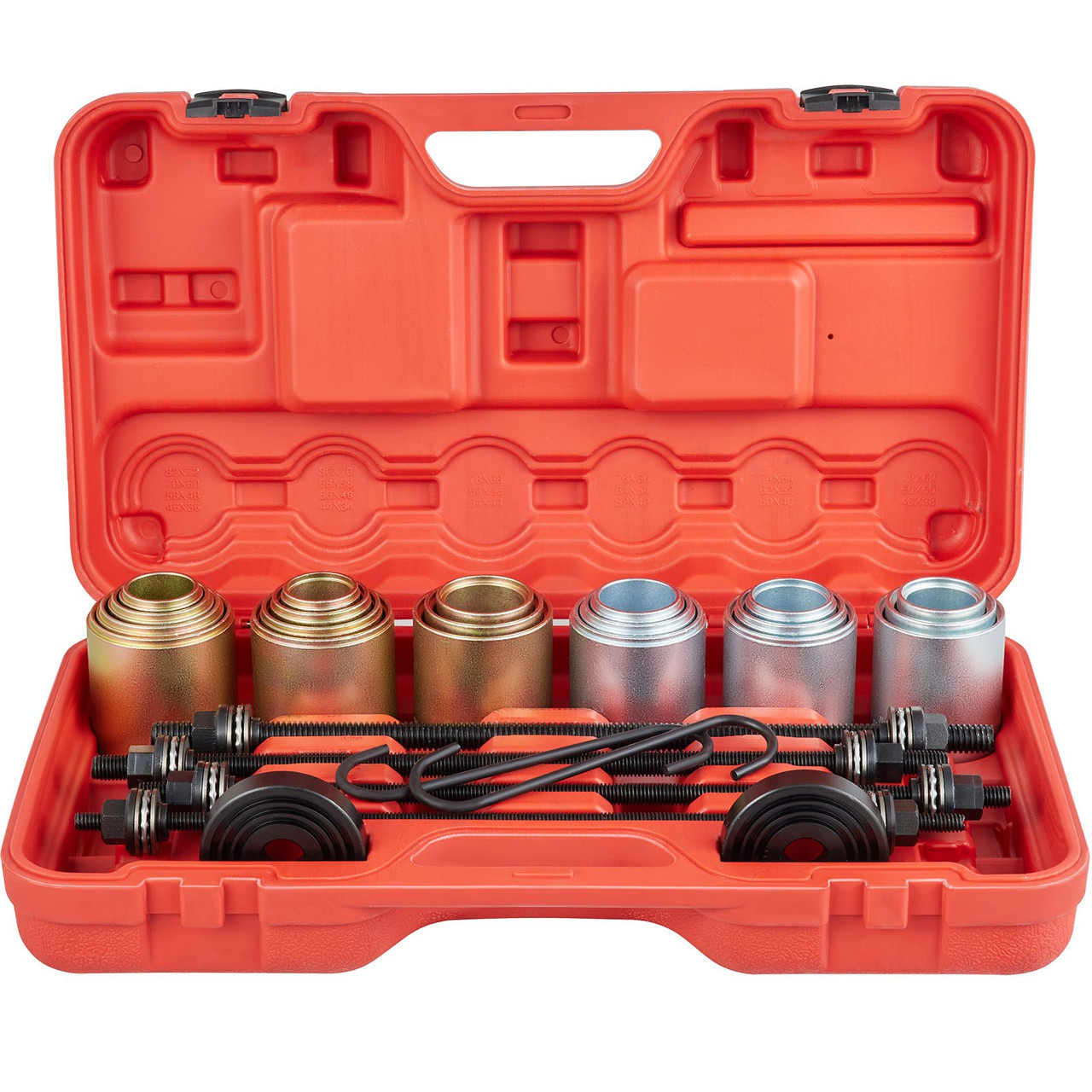 26 PCS Pull and Press Sleeve Kit, 45 # Steel Removal Installation Bushes Bearings Tool Kit, Bush Removal Insertion Sleeve Tool Set Works on Most Cars and LCV, HGV Engines