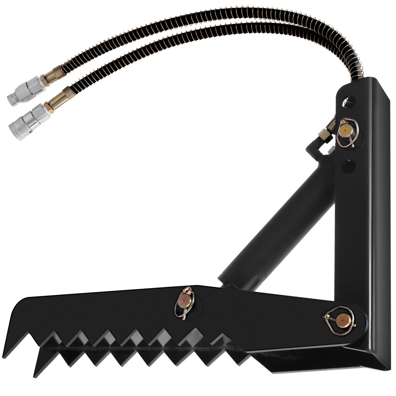 24 inch Hydraulic Backhoe Excavator Thumb Attachments Weld On 1/2in Teeth Thick Steel Plate Assembly 12MM Bolt-On Design with Hydraulic Cylinder