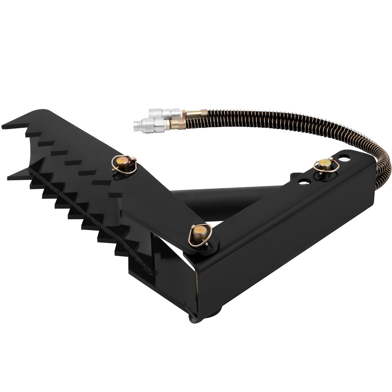 24 inch Hydraulic Backhoe Excavator Thumb Attachments Weld On 1/2in Teeth Thick Steel Plate Assembly 12MM Bolt-On Design with Hydraulic Cylinder