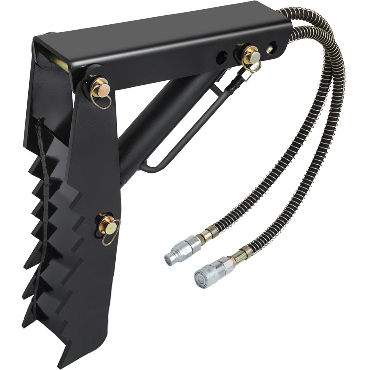 24 inch Hydraulic Backhoe Excavator Thumb Attachments Weld On 1/2in Teeth Thick Steel Plate Assembly 12MM Bolt-On Design with Hydraulic Cylinder