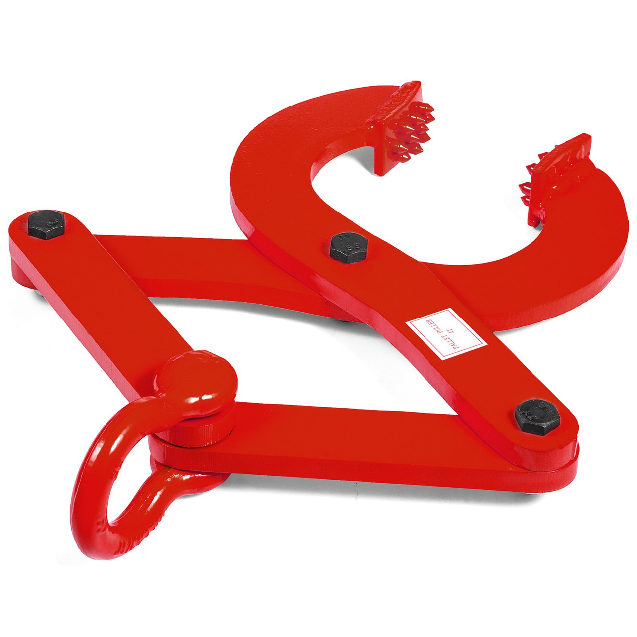 Pallet Puller, 1T Steel Single Scissor Red Clamp with 2205 LBS Load Capacity Grabber, 4.3 Inch Jaw Opening and 0.5 Inch Jaw Height, Hook Pulling Hoisting Tool for Forklift Chain