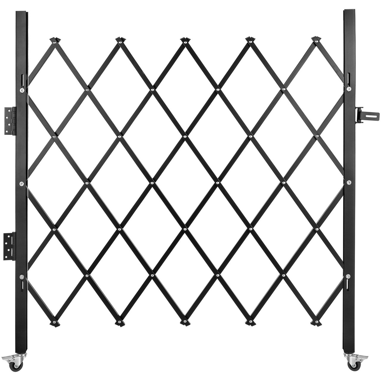 Single Folding Security Gate, 48" H x 66" W Folding Door Gate, Steel Accordion Security Gate, Flexible Expanding Security Gate, 360ø Rolling Barricade Gate, Scissor Gate or Door with Padlock