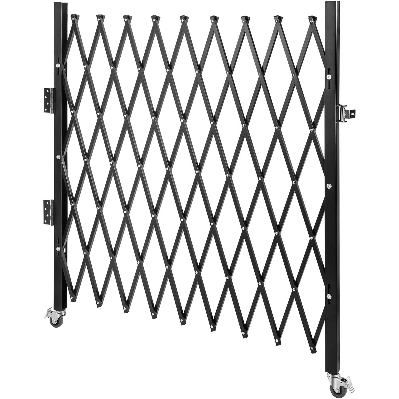 Single Folding Security Gate, 6-1/2' H x 7-1/2' W Folding Door Gate, Steel Accordion Security Gate, Flexible Expanding Security Gate, 360Ã¸ Rolling Barricade Gate, Scissor Gate/Door with Padlock