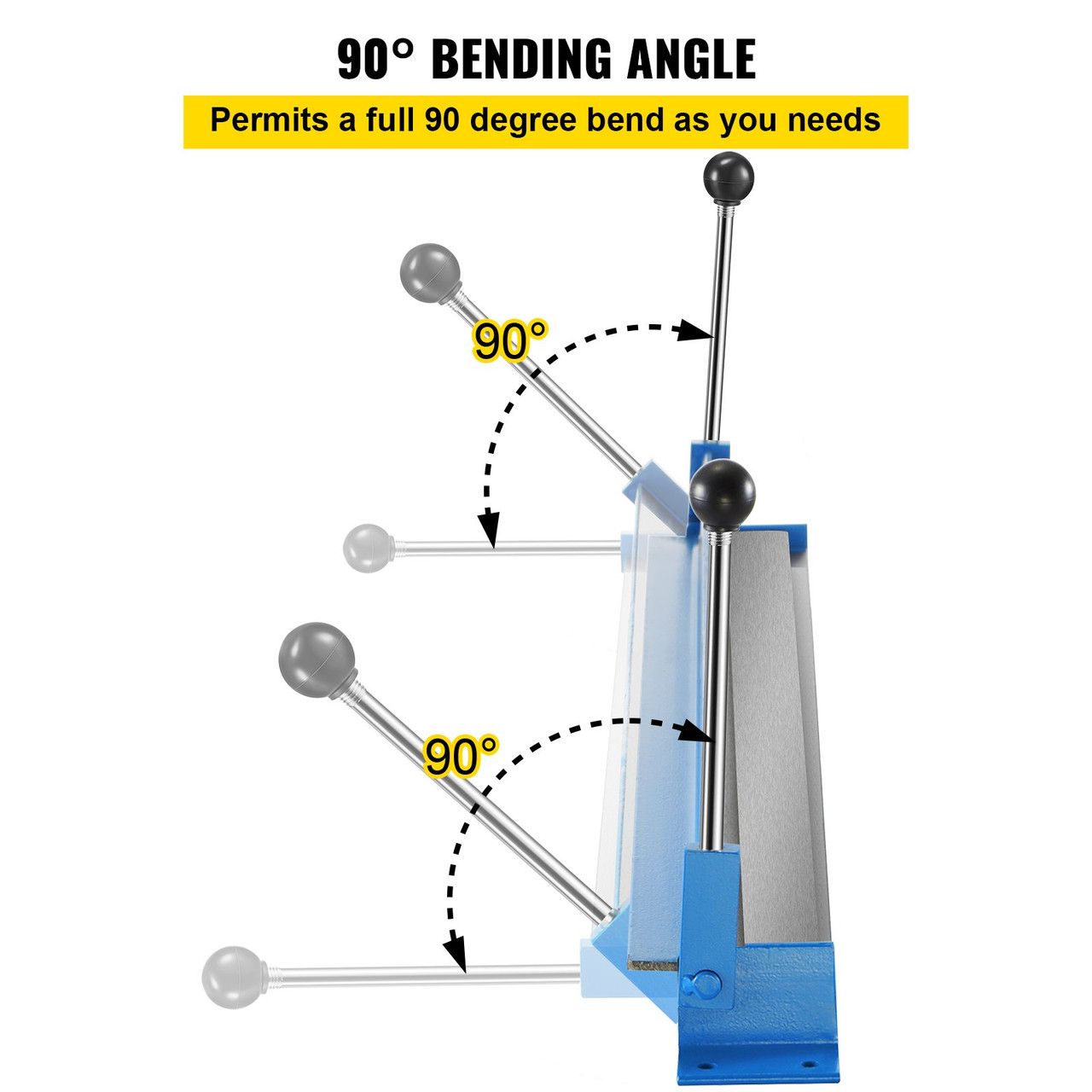 Sheet Metal Brake 36 In. Metal Bender Brake 910 mm Length Portable Metal Bender 0-90 Degrees Adjustable Steel Bender with 2 C-shaped Clamps Manual Sheet Metal Bender Tool for Metal Bending