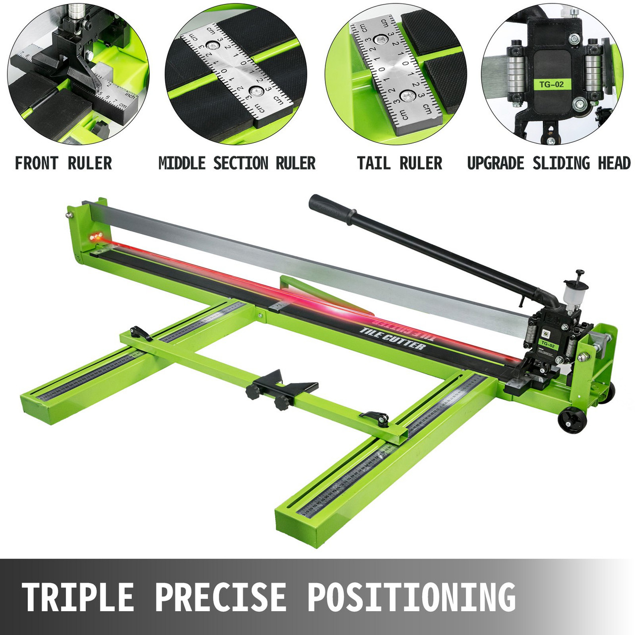 Tile Cutter 35.4 Inch, Manual Tile Cutter All-Steel Frame,Tile Cutting Machine w/Laser Guide and Bonus Spare Cutter,Tile Cutter Hand Tool for Precision Cutting Porcelain Ceramic Floor Tiles