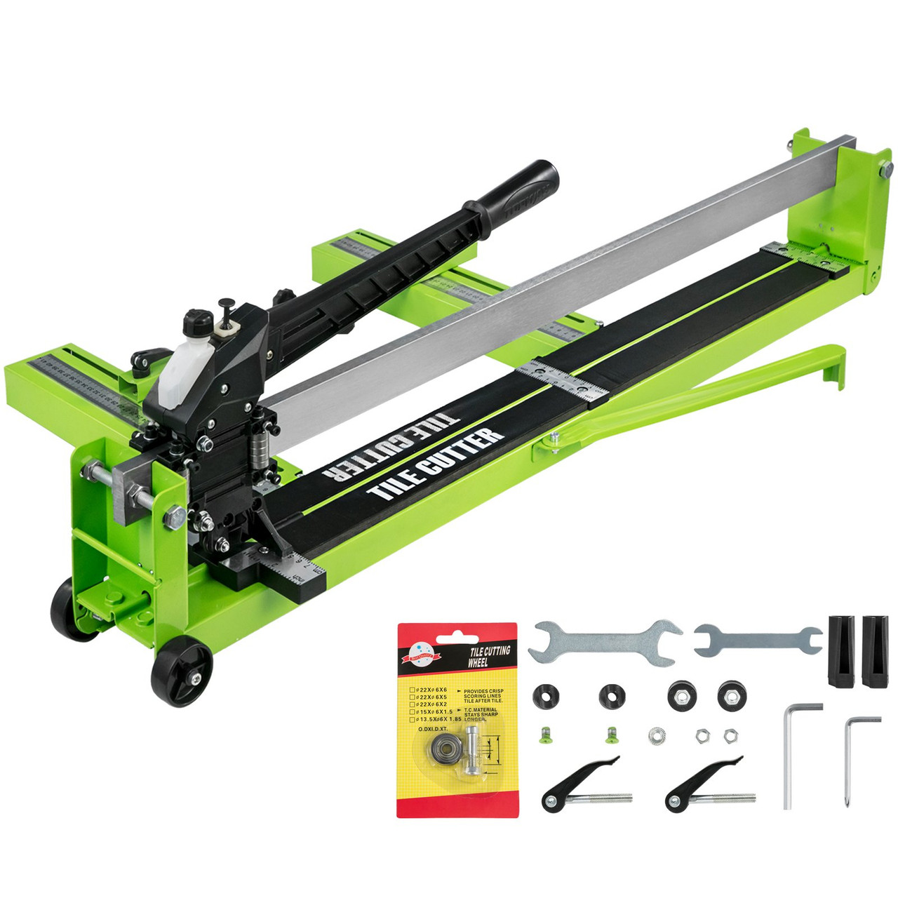 Tile Cutter 31.5 Inch Manual Tile Cutter 1.4 Inch Tile Cutting Machine Ceramic Porcelain Tile Cutter w/Laser Guide All-Steel Frame and Bonus Spare Cutter Wheels Tile Cutter Hand Tool