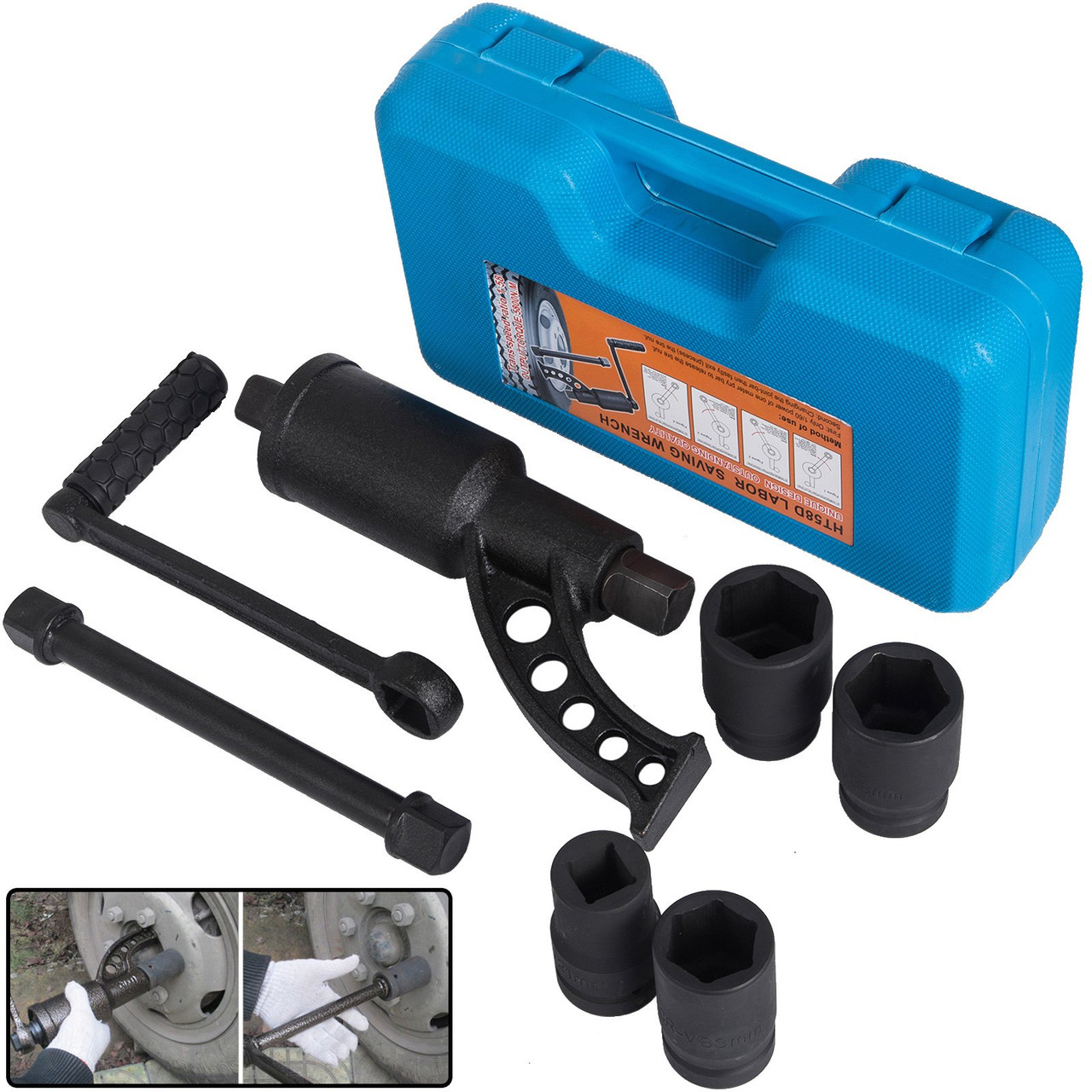 1:78 Torque Multiplier Wrench 7500 NM Lug Nut Wrench Set Lugnut Remover with Case Labor Saving Wrench Tool Heavy Duty Torque Multiplier Tool for Truck Trailer RV