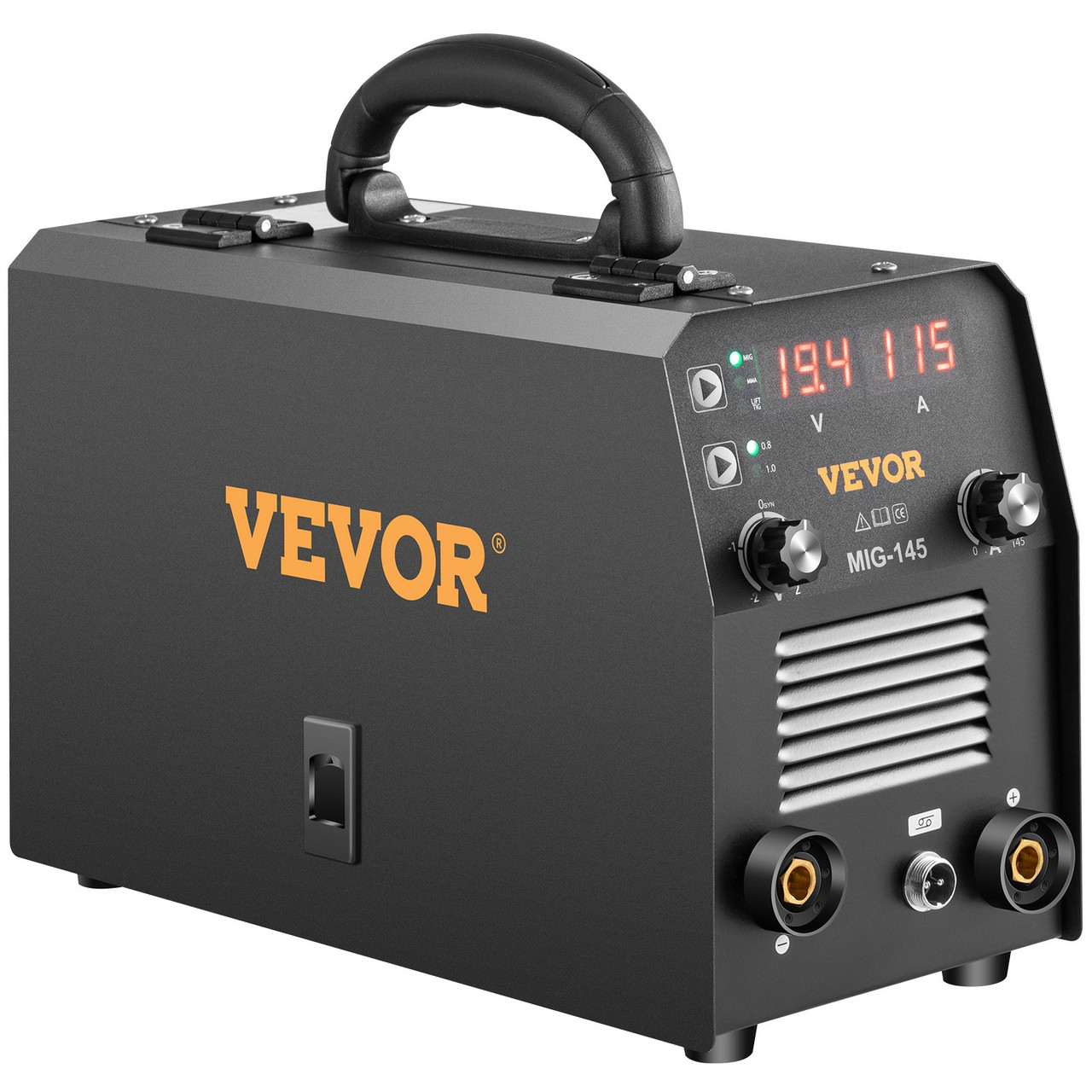 145Amp MIG Welder, Welding Machine 3 in 1, 110V Flux Core/Solid Wire Welding Machine with IGBT Inverter & MIG Torch, Digital MIG/Lift TIG/Stick Multiprocess Welder