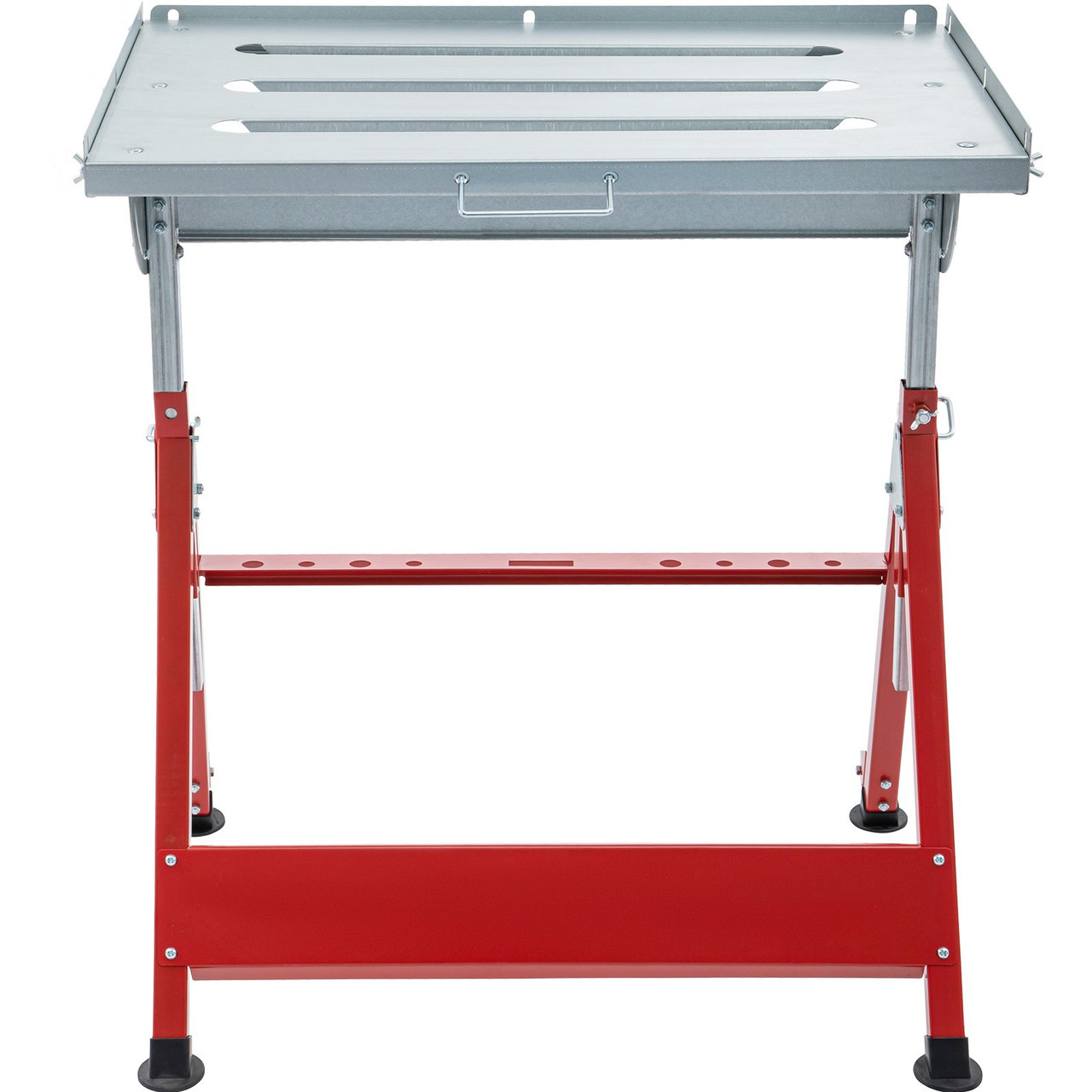 Welding Table 31'' x 23'' Steel Welding Table Nine 1.1 in. / 28mm Slots Welding Bench Table Adjustable Angle & Height Portable Table, Casters, Retractable Guide Rails, Eccentric Leveling Foot