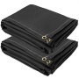 Fire Blankets, 2 Pack Welding Blankets, 8' x 10'Ã¿Fire Suppression Blanket, 1022Ã¸F Flame Retardant Blanket, BlackÃ¿Fire Emergency Blankets, Fiberglass Fire Retardant BlanketÃ¿withÃ¿12Ã¿Brass Grommets