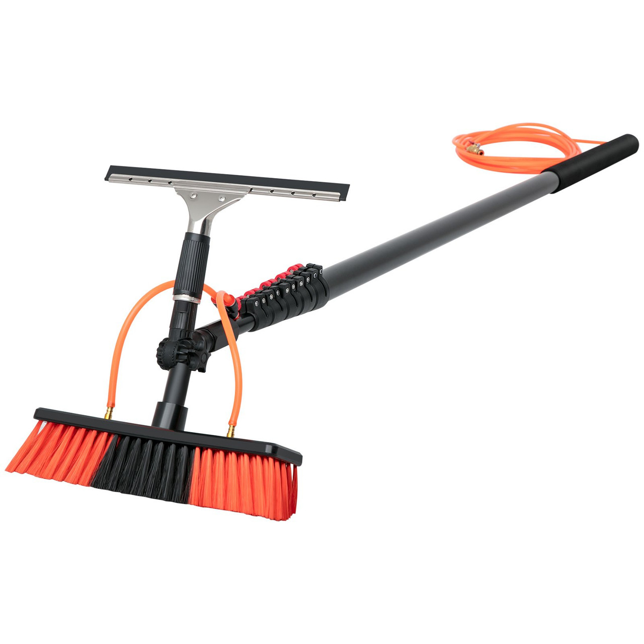 Window Cleaning & Solar Washing Tool - Water Fed Pole Brush (24 Foot Reach)