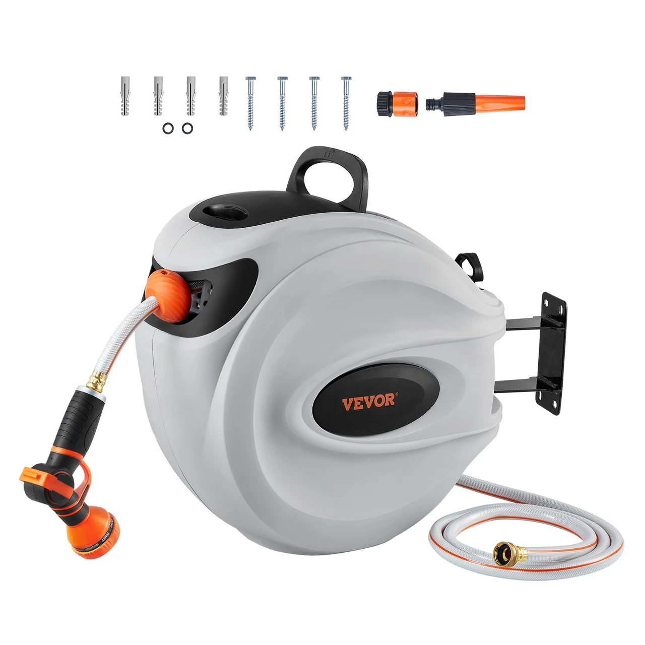 Retractable Hose Reel Water Hose Reel 84'x5/8" 180ÃƒÂ¸ Swivel Wall-Mounted