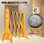 Expandable Mobile Barricade 8.3ft Width Plastic Barricade Water Filled Yellow Expandable Safety Barricades 38inch Height Expandable Barricade Fence Traffic Barricade with Reflective Strips 2 Pcs