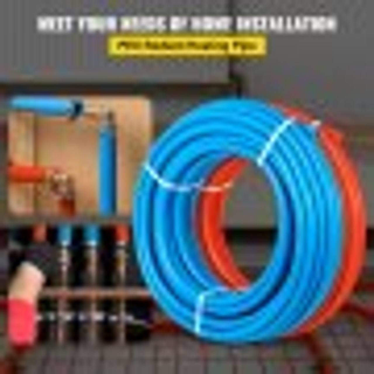 PEX Tubing Pipe 2 Rolls of 1/2 Inch X 100 Feet PEX Tubing Non Oxygen Barrier Radiant Floor PEX Pipe Radiant Heat Floor Heating Plumbing Cold and Hot Water Tubing