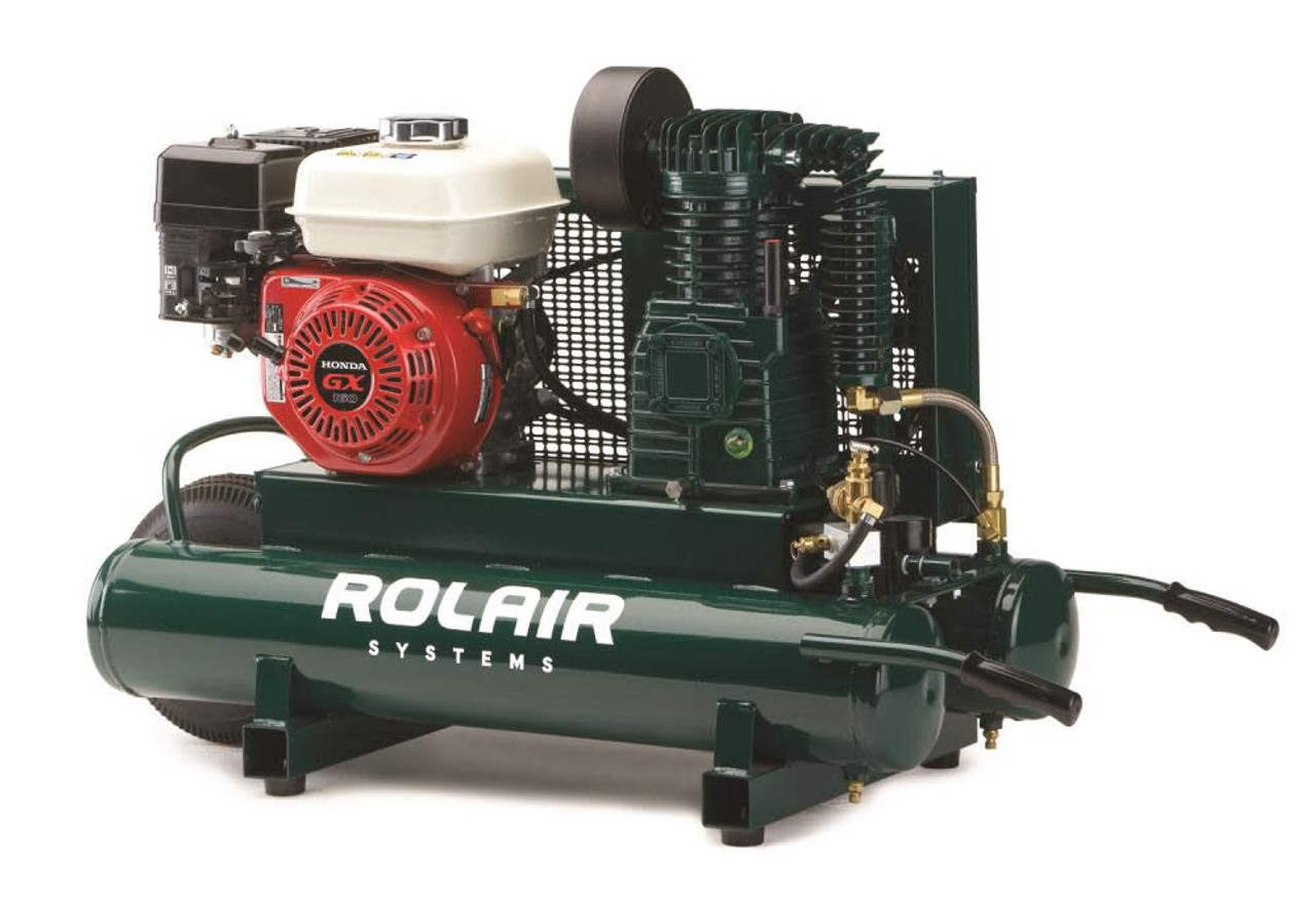 Rolair 5.5 HP Honda 9.3 CFM@90PSI 9 Gall Twin Tank Compressor (4090HK17)