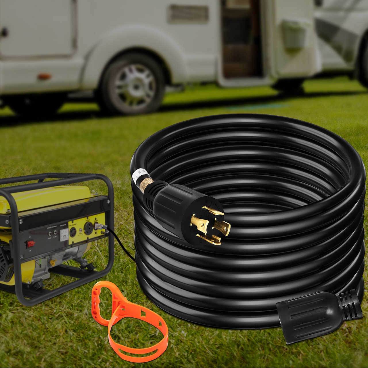 50Ft 30 Amp Generator Extension Cord 4 Wire 10 Gauge Generator Cord 125V 250V Generator Power Cord Twist Lock Connectors (50 Ft 30 Amp)