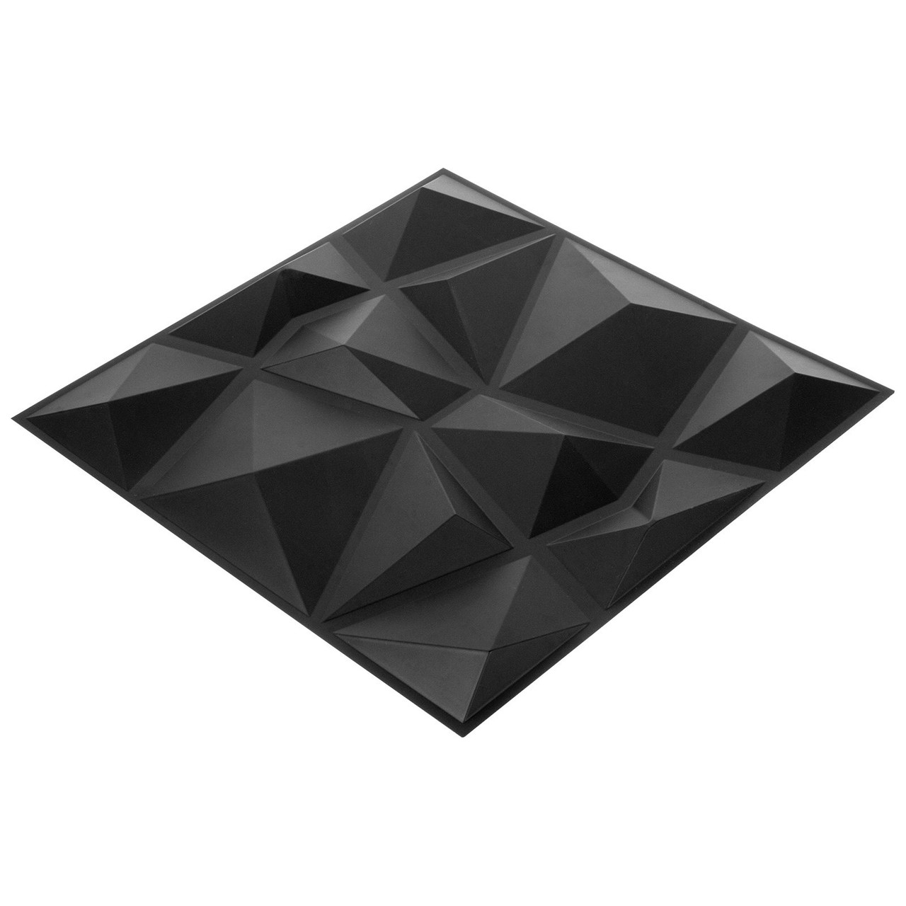 13 Pack 19.7x19.7Inches Diamond 3D PVC Wave Panels for Interior Wall Decor Black Textured 3D Wall Tiles