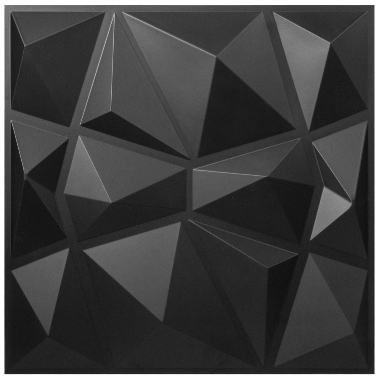 13 Pack 19.7x19.7Inches Diamond 3D PVC Wave Panels for Interior Wall Decor Black Textured 3D Wall Tiles