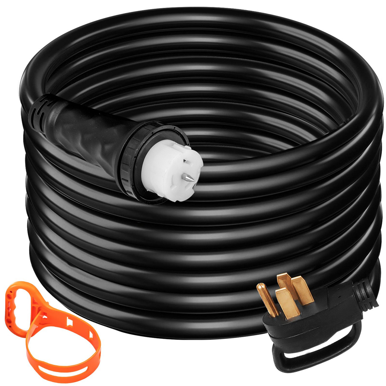 30Ft 50 Amp Generator Extension Cord STW 6/3 + 8/1 Generator Cord 125V 250V Generator Power Cord N14-50P & SS2-50R & CS6364 Twist Lock Connectors