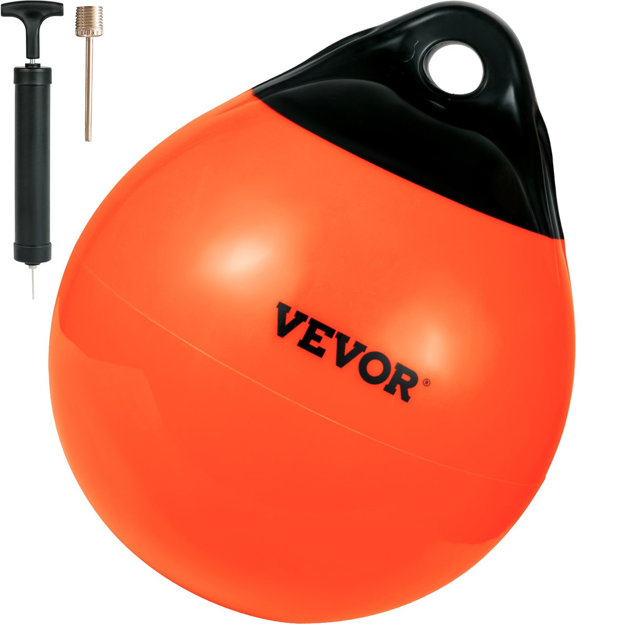 Boat Buoy Balls, 15" Diameter Inflatable Heavy-Duty Marine-Grade PVC Marker Buoys, Round Boat Mooring Buoys, Anchoring, Rafting, Marking, Fishing, Orange