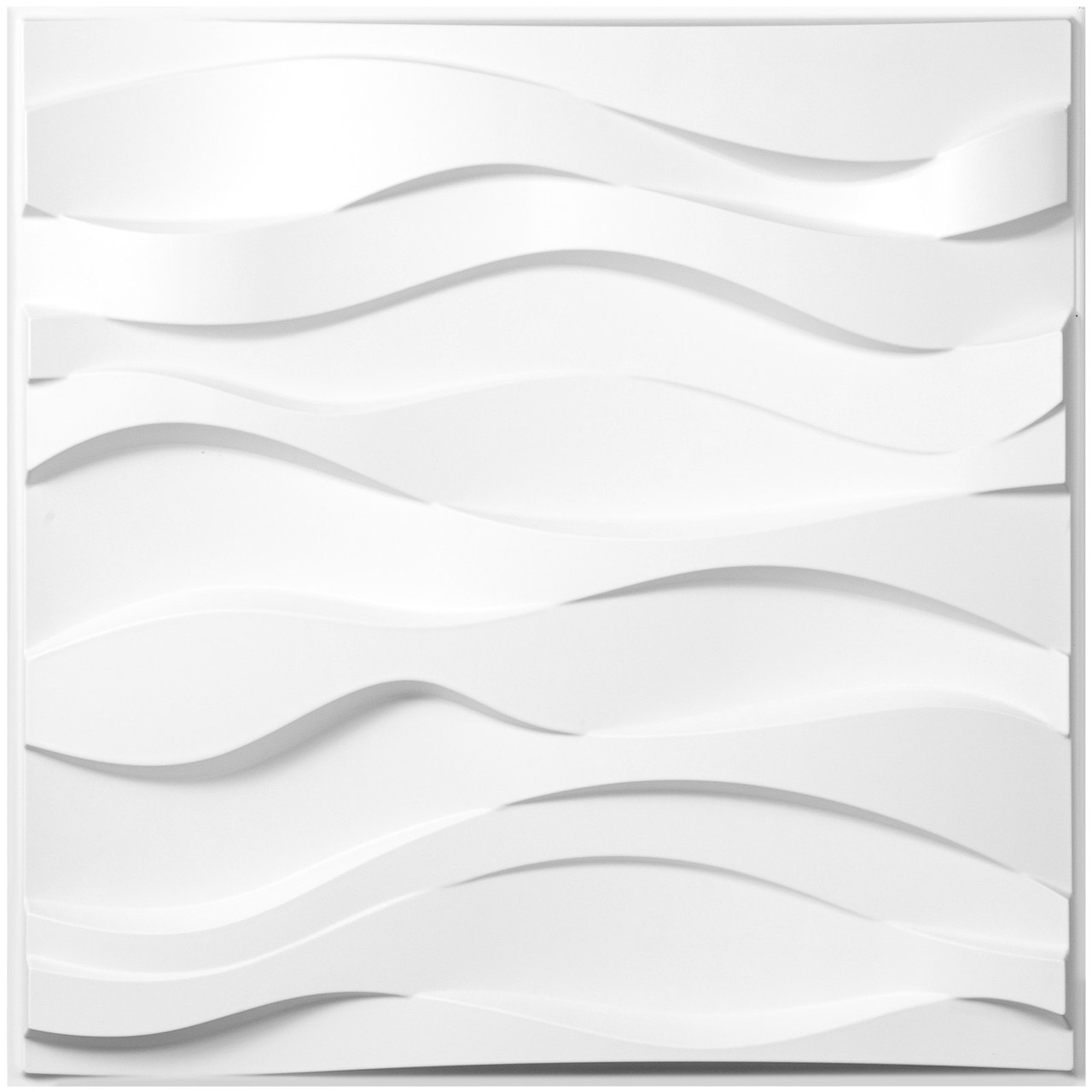 3D Wall Panels 13 Pack Wall Panels PVC Decorative Wall Panels for 32 sqft Area Wall Panels for Interior Wall Decor Big Wave Style 3D Wall Tiles White 3D Wall Art Paintable Modern Wall Panel