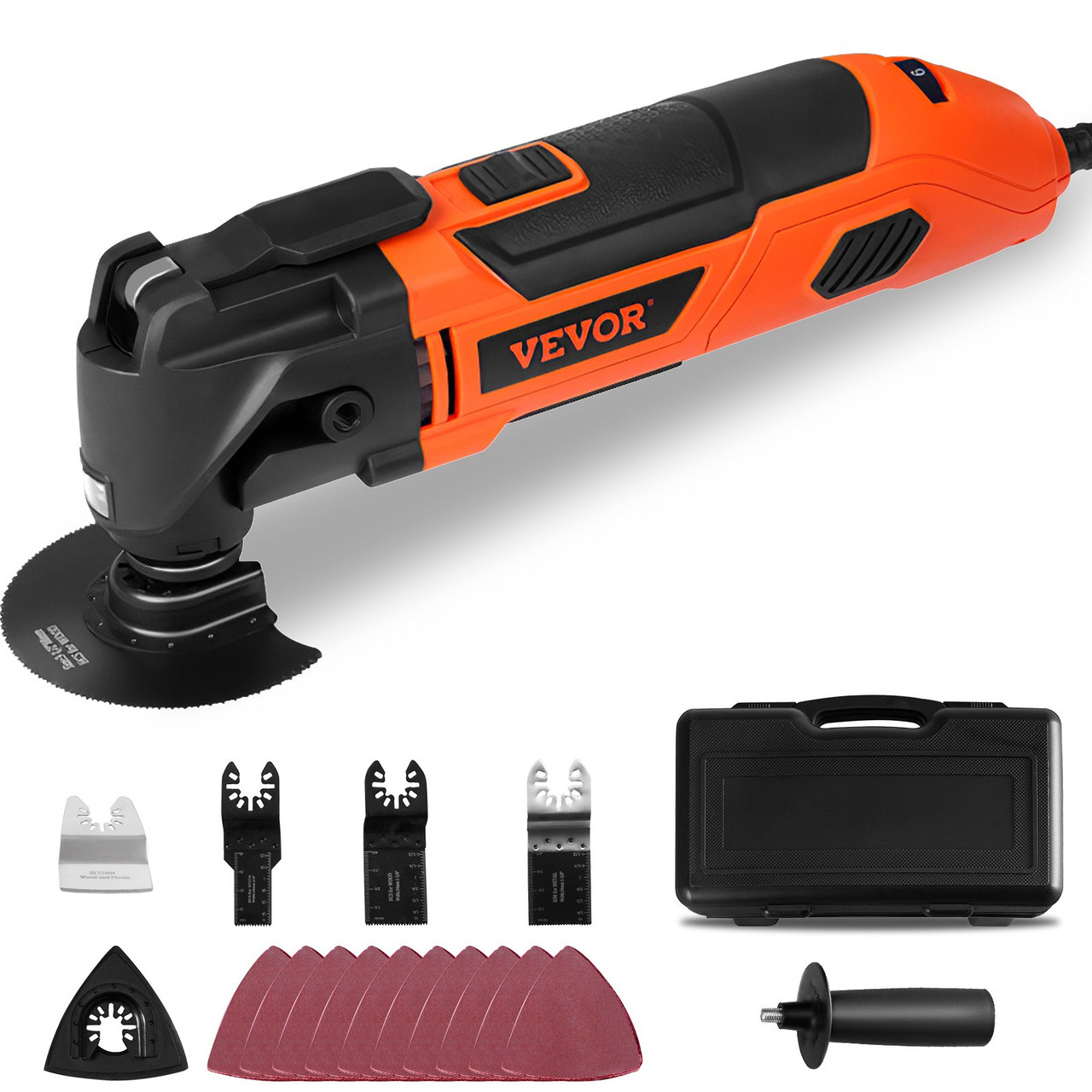 2.5A Oscillating Tool, 11000-22000 OPM 6 Variable Speeds Oscillating Multi Tool with 3.1° Oscillating Angle, 17PCS Saw Accessories, LED Light & BMC Case for Cutting, Sanding, Grinding, Scraping