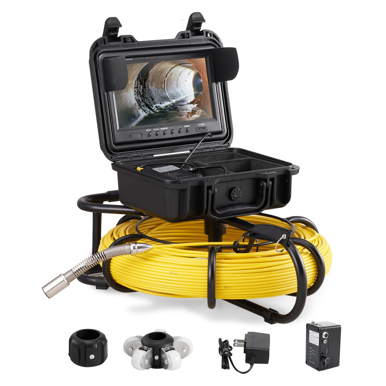 Sewer Camera Pipe Inspection Camera 9-inch 720p Screen Pipe Camera 393 ft