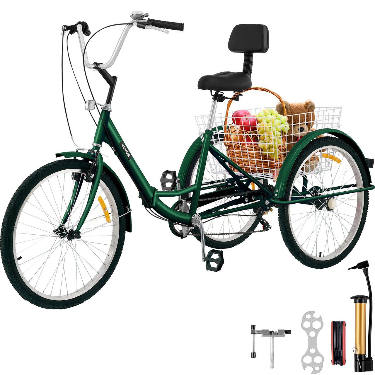Tricycle Adult 24 Wheels Adult Tricycle 7-Speed 3 Wheel Bikes For Adults Three Wheel Bike For Adults Adult Trike Adult Folding Tricycle Foldable Adult Tricycle 3 Wheel Bike Trike For Adults