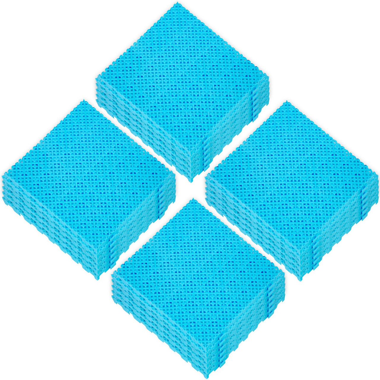 Drainage Tiles Interlocking 25 Pack Blue, Outdoor Modular Interlocking Deck Tile 11.8x11.8x0.5 Inches, Dry Deck Tiles for Pool Shower Sauna Bathroom Deck Patio Garage