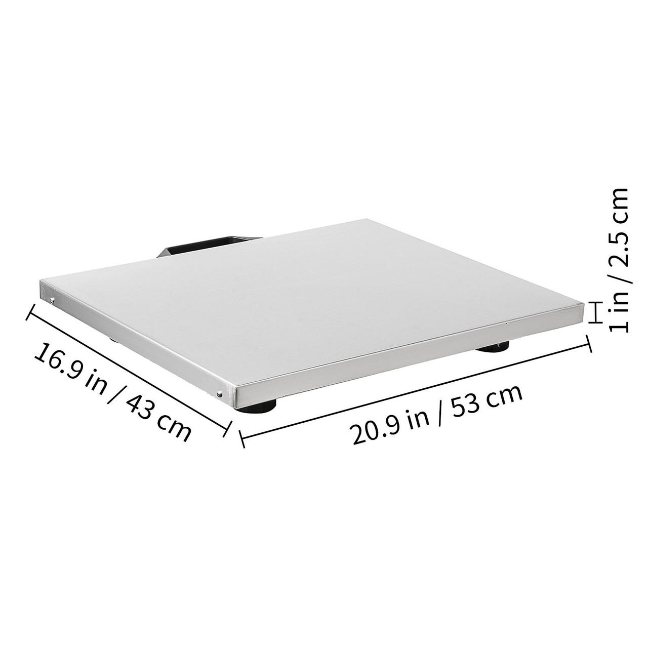 Digital Livestock Scale 440Lbs x 0.2Lbs, Pet Vet Scale Large Platform 20.5x16.5 Inch, Stainless Steel Industrial Floor Scale Postal, Shipping Scale, Pig Scale, Dog Weight Scale