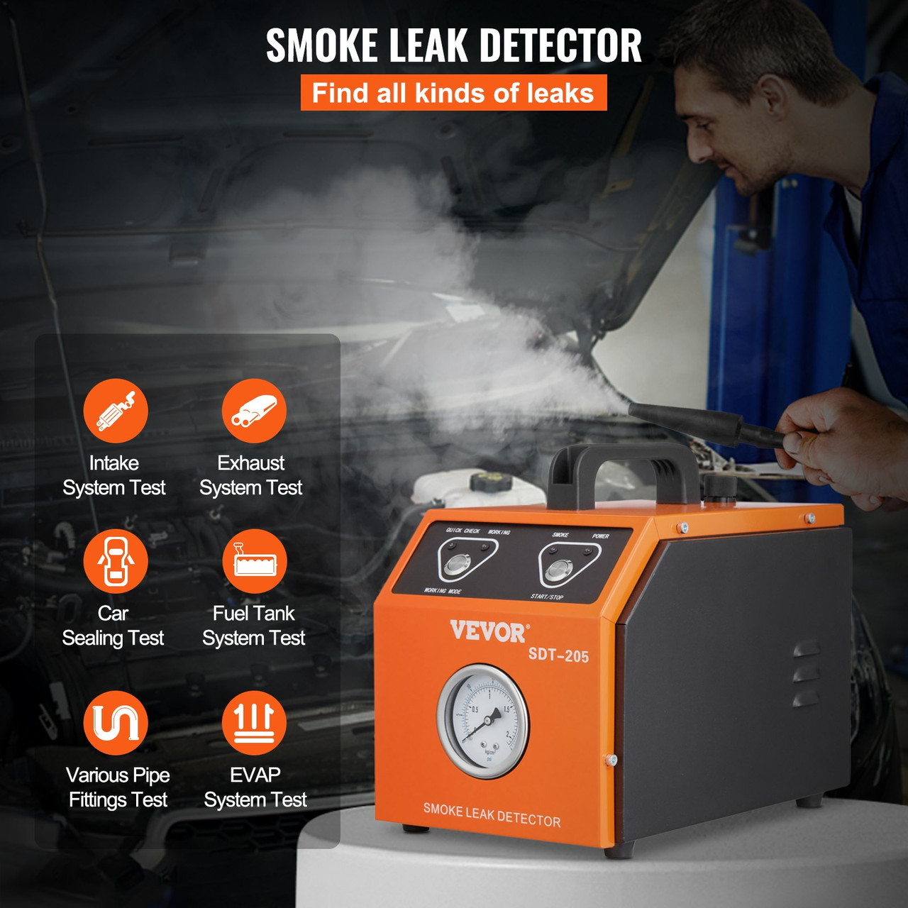 Automotive Smoke Leak Detector Smoke Machine Tester EVAP Fuel Pipe System