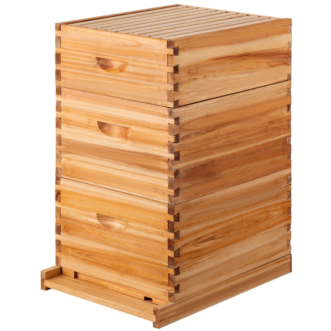 Beehive Box Kit Bee Honey Hive 30 Frames 2 Deep 1 Medium Natural Fir Wood