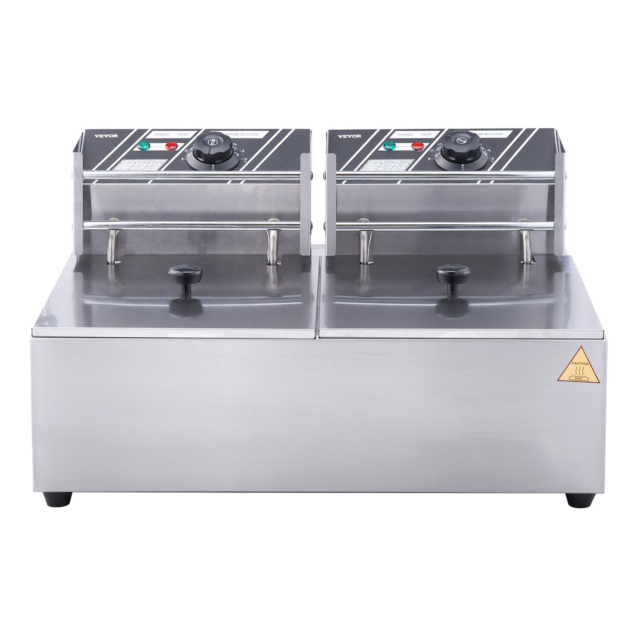 Commercial Electric Deep Fryer Countertop Deep Fryer Dual Detachable Tanks