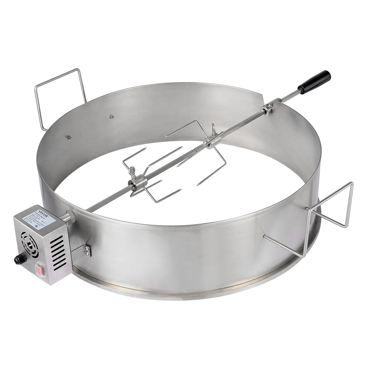 BBQ Rotisserie Ring Kit for 22" Kettle Charcoal Grills Stainless Steel