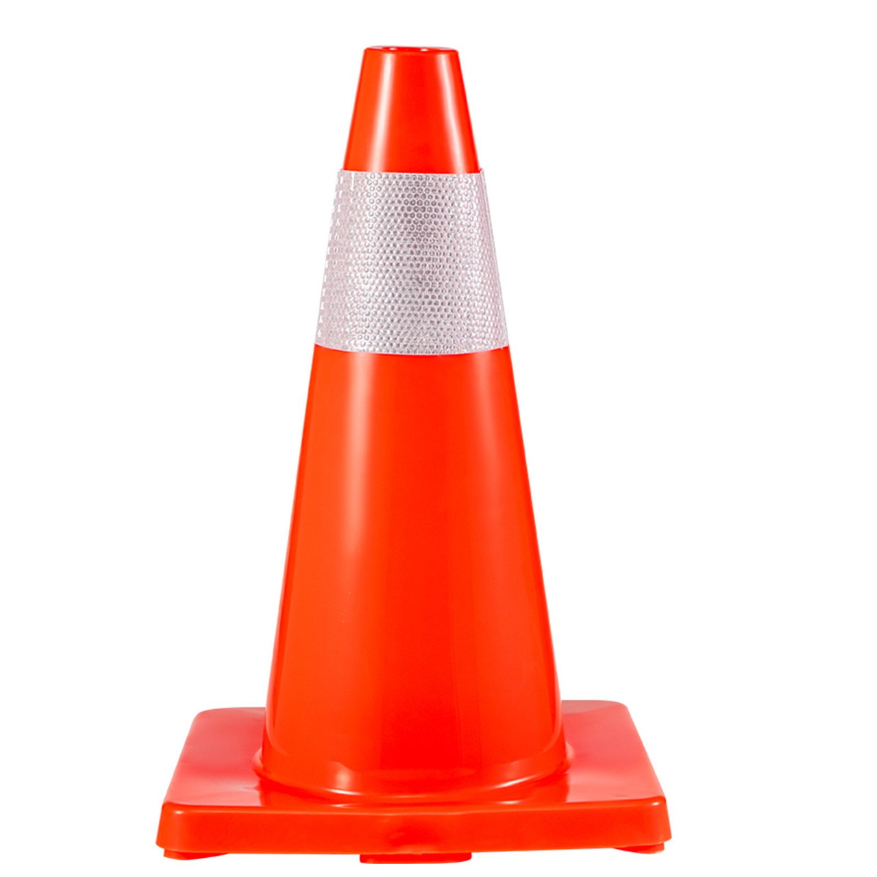 8Pack Traffic Cones, 18" Safety Cones, PVC Orange Traffic Safety Cone, with Reflective Collar Road Parking Training Cones