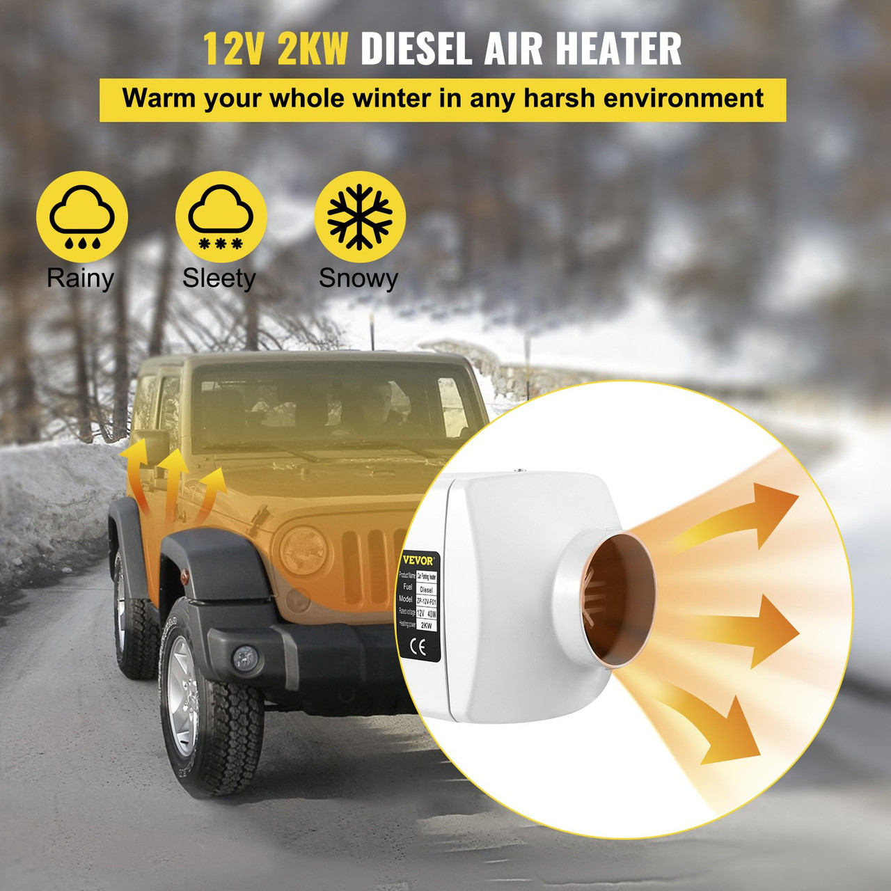 Diesel Heater 12V Diesel Air Heater Muffler 2KW Diesel Parking Heater for Car Trucks Motor-home Boat Bus CAN ( White )