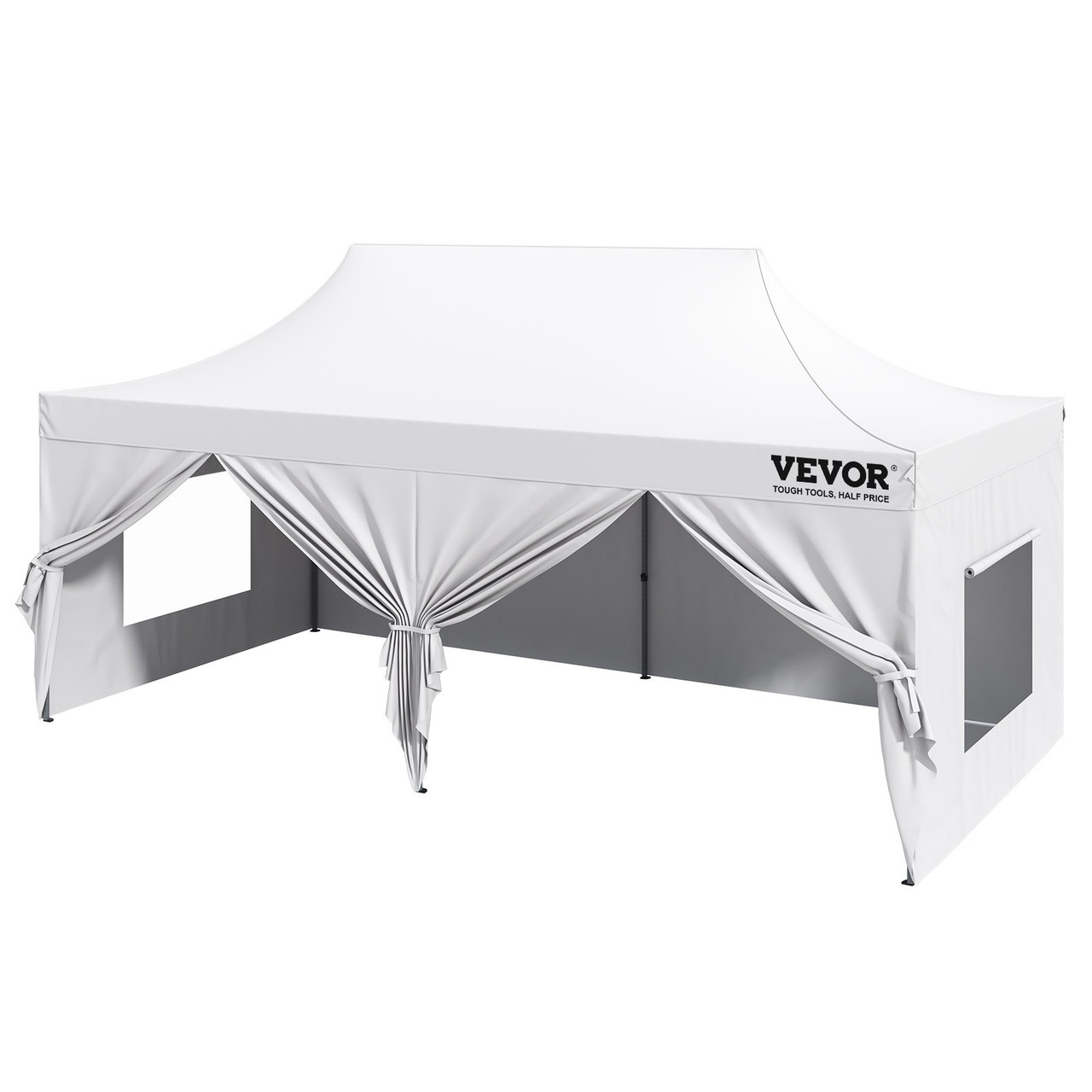 10x20 FT Pop up Canopy with Removable Sidewalls, Instant Canopies Portable Gazebo & Wheeled Bag, UV Resistant Waterproof, Enclosed Canopy Tent for Outdoor Events, Patio, Backyard, Party, Parking