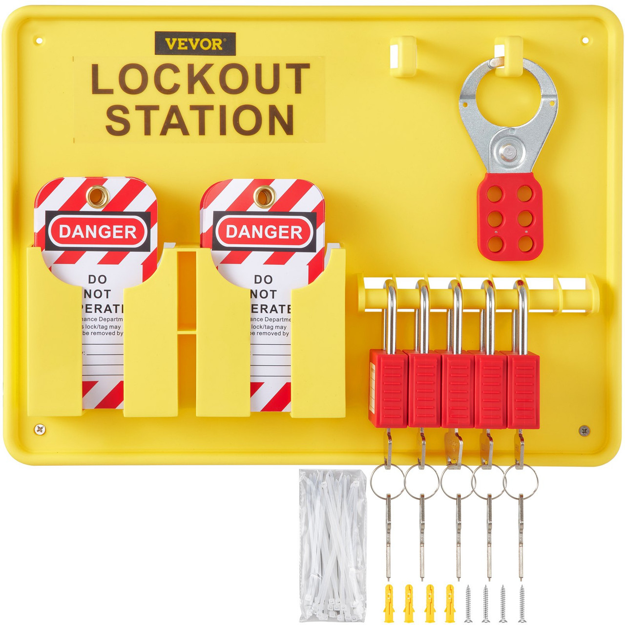 26 PCS Lockout Tagout Kits, Electrical Safety Loto Kit Includes Padlocks, Lockout Station, Hasp, Tags & Zip Ties, Lockout Tagout Safety Tools for Industrial, Electric Power, Machinery