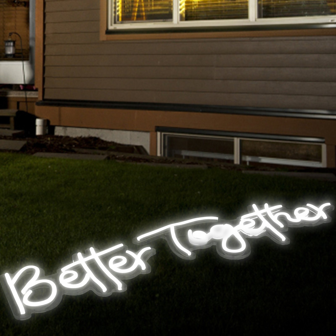 VEVOR Better Together Neon Sign, 24" x 10" + 17" x 9" White LED lights Sign, Adjustable Brightness with Dimmer Switch and 12V Power Adapter, Used for Home, Party, Wedding, and Bar Decoration
