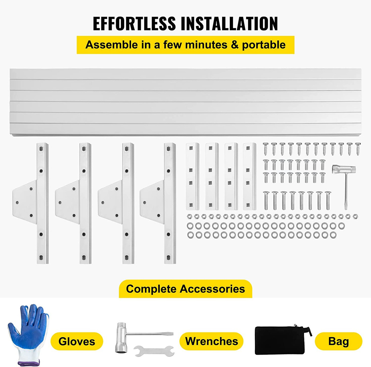 VEVOR Rail Mill Guide System 9 FT Chainsaw Mill Rail Guide with 4 Wood Fixing Plate Rail Mill Guide Used in Combination with The Saw Mill