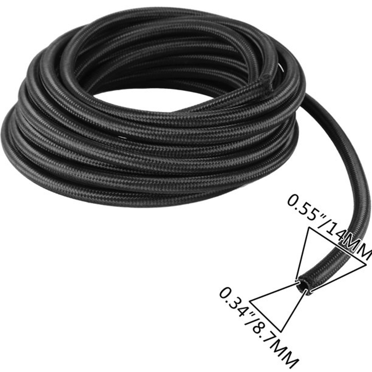 6AN 32.8FT Stainless Steel Nylon Braided Oil Gas Fuel Line Hose