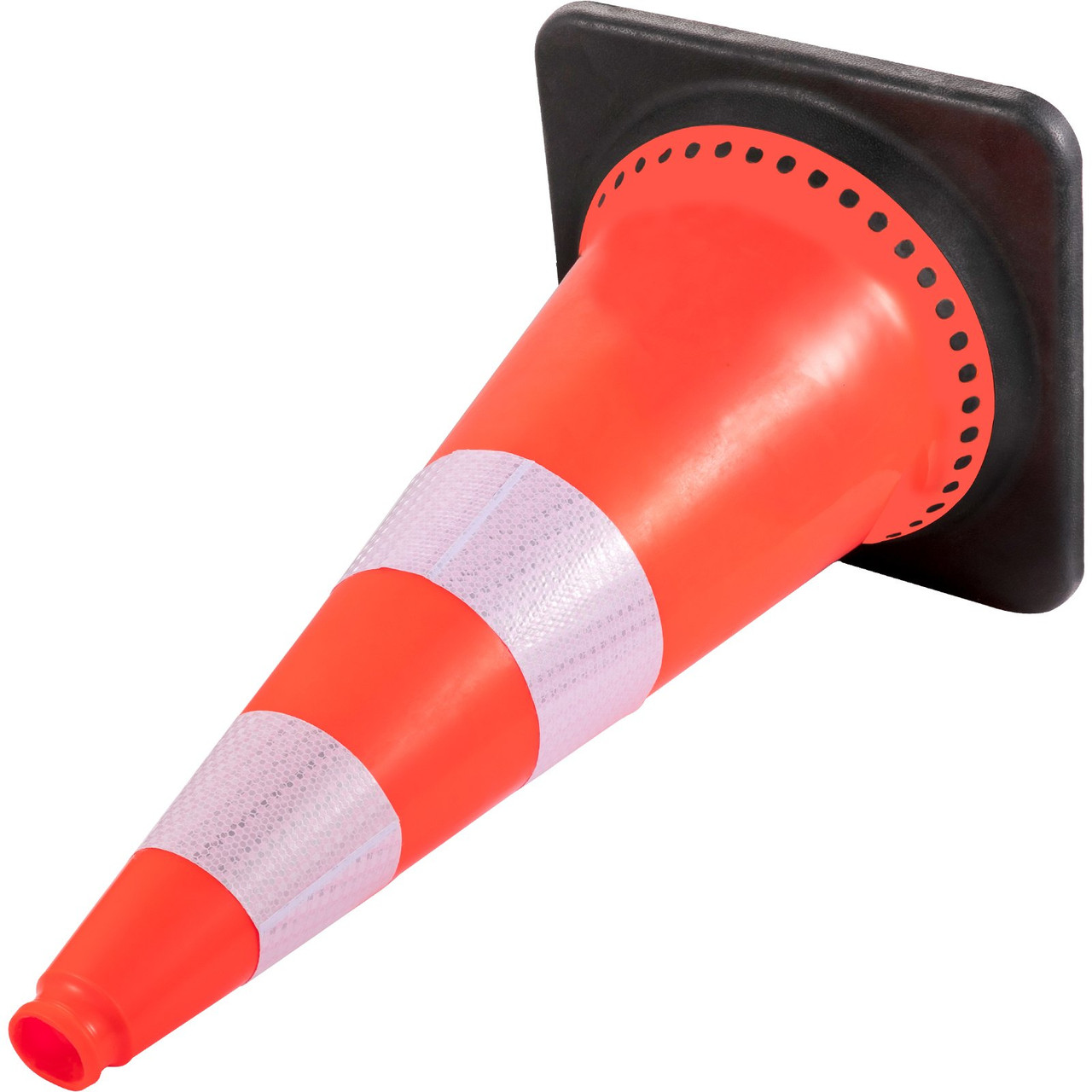 VEVOR Safety Cones, 8 x 30" Traffic Cones, PVC Orange Construction Cones, Reflective Collars Traffic Cones w/Black Weighted Base Used for Traffic Control, Driveway Road Parking and School Improvement
