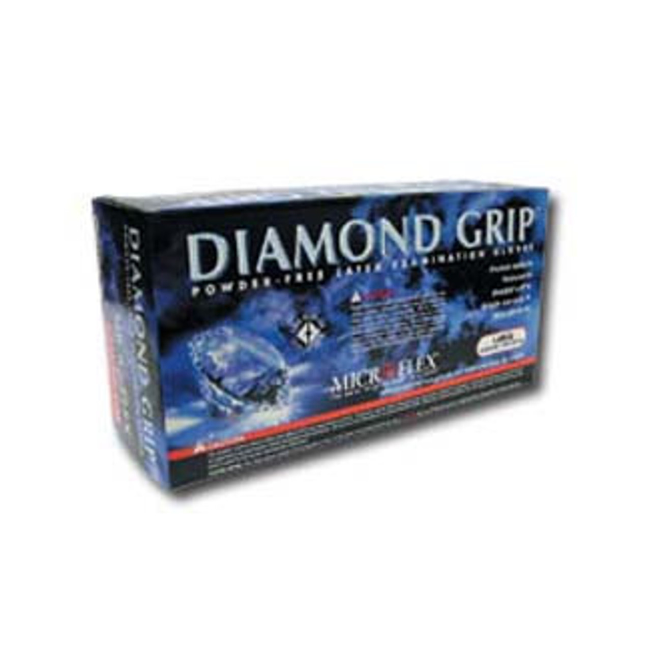 Large Diamond Grip, Powder Free, Natural Latex, Textured,  Gloves 100 Per Box