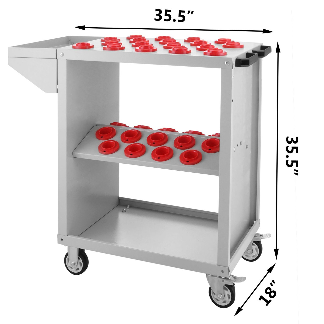 Tool Cart 40 Taper Tool Holder CNC Tool Cart 36 Capacity CAT40 BT40 Service Carts with Wheels Heavy Duty (BT40 36 Capacity)