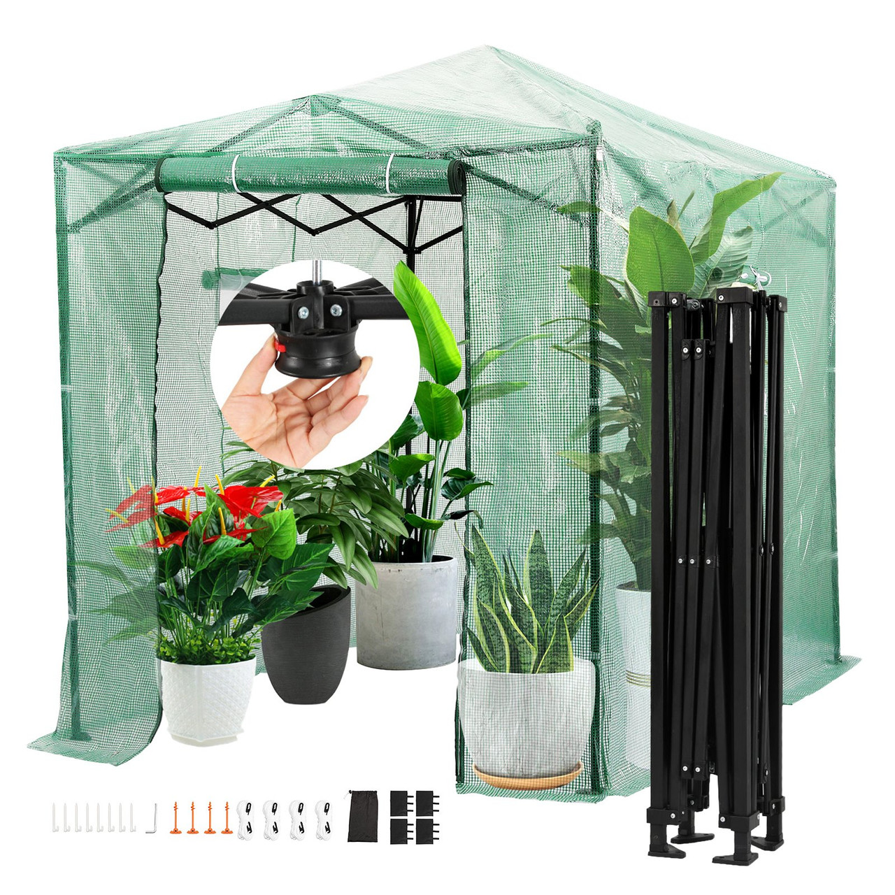 VEVOR Pop Up Greenhouse, 8'x 6'x 7.5' Pop-up Green House, Set Up in